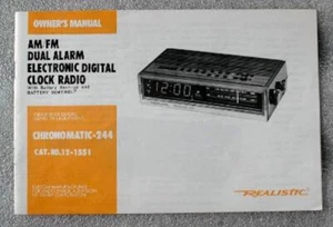 REALISTIC CHRONOMATIC 244 Clock Radio  AM/FM owner's manual booklet ONLY - Picture 1 of 1