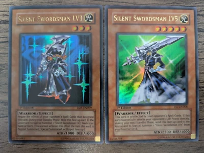 Yugioh Silent Swordsman LV3 &  Lv5 FET-EN009/009 1st Ed - Image 1 of 2