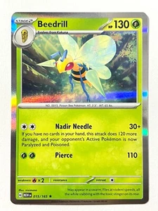 Beedrill 015/165 Holo Rare Scarlet & Violet 151 Pokemon Pack Fresh Near Mint NM - Picture 1 of 4