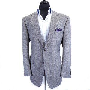 Canali Wool Silk Raspberry Windowpane Gray Plaid Men’s Sport Coat Jacket 42 Long