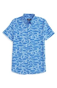 Vineyard Vines Kids Boys Brushed Marlin Performance Whale Shirt $49 Large (14) - Picture 1 of 5