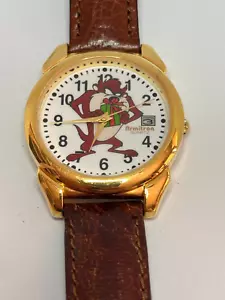 Working Men's Vintage 1996 Gold Armitron Warner Bros. "Taz" Quartz Watch CF - Picture 1 of 9