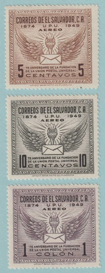 EL SALVADOR C122 - C124 AIRMAILS COMO NUEVO LIGERAMENTE BISAGRAS OG * ¡MUY BIEN! - R920 Foto 1 de 1