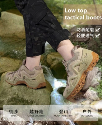 Desert Fans Tactical Lightweight Breathable Outdoor Low Top Hiking Combat Boots - Image 1 of 4