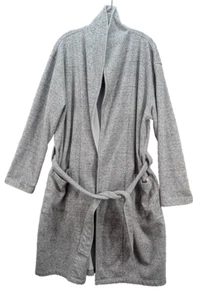 UGG Mujer Bata de Lona Chal Cuello Cinturón Polar Bolsillo Gris Talla M/L Algodón - Imagen 1 de 10
