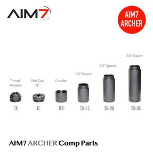 AIM7 ARCHER TB Modular Linear Compensator Body w/ End Cap and Adapter Black - Picture 1 of 19
