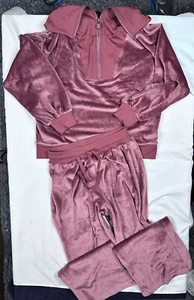 Womens SummerSalt Plush Velour Loungewear Top & Pant Rosewood Color Small New - Picture 1 of 5