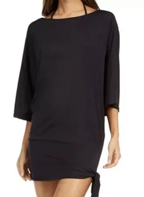 Michael Kors L143819 Womens Black Side-Tie Swim Cover-Up Size Small - Image 1 of 3