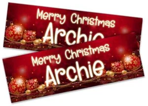 x2 Personalised Christmas Banner Xmas Party House Decoration Occasion 487 - Picture 1 of 5
