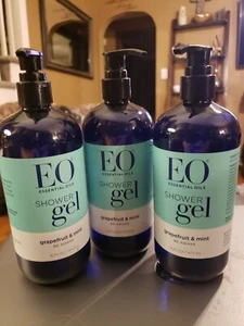 Set of 3 EO Essential Oils Shower Gel Grapefruit & Mint Be Awake 16 oz each! - Picture 1 of 1
