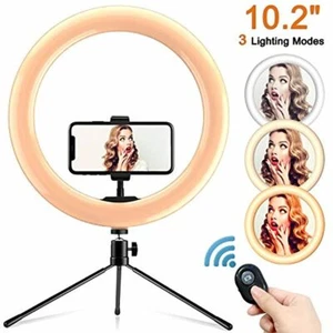 Ring Light 10" with Desk Tripod Stand Phone Holder Desktop Ringlight 3 Light Mod - Picture 1 of 7