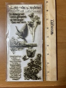 Tim Holtz Visual Artistry durchsichtige Briefmarken ausgefallene Flüge Set - Bild 1 von 1