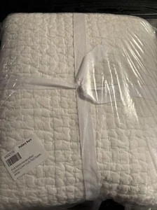 Pottery Barn Pick Stitch Pick Stitch Quilt Full Queen White New - Picture 1 of 5