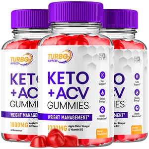 Turbo Ripped Keto ACV Gummies Supports Weight Management & Energy (3 Pack) - Picture 1 of 3