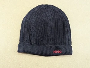 HUGO BOSS Xianno 3 Beanie Hat One Size Merino Wool Cuffed - Picture 1 of 5