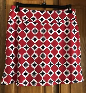 Golftini Damen (L) Serendipity 18" Pull On Golf Skort mit Taschen rot/schwarz/weiß - Bild 1 von 6