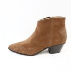 First1fashion Women's Shoes Ankle Boots Cowboy Boots Brown Suede Np 220 New