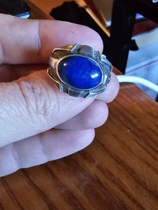 Sterling Silver 925 Lapis Lazuli Ring Size Size 9. (#39) - Picture 1 of 4