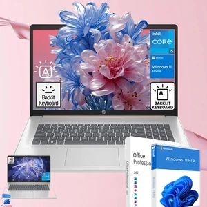 HP 17.3"Laptop Win11P&Office Backlit Fingerprint core i5-1334U UpTo 64GB RAM 2TB - Picture 1 of 7