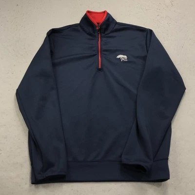 Chaqueta de golf Torrey Pines para hombre mediana azul roja antigua 1/4 cuarto cremallera pulóver Foto 1 de 4