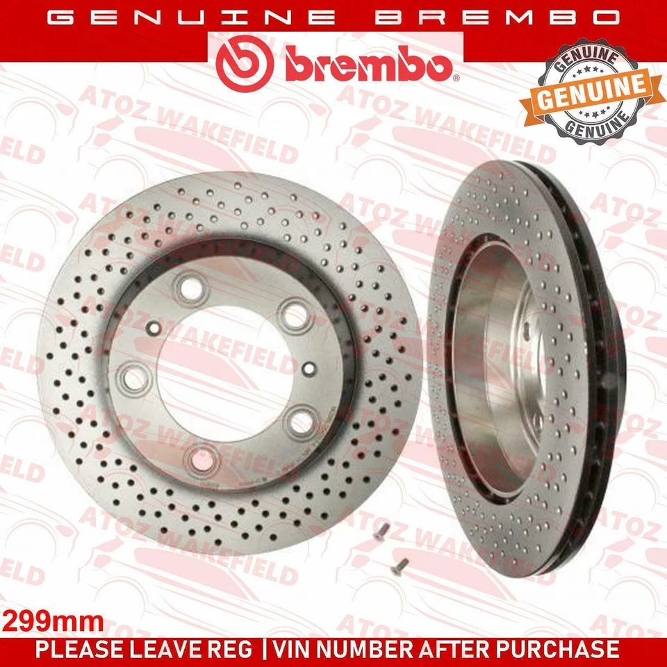 PARA PORSCHE BOXSTER CAYMAN PAR DE DISCOS DE FRENO BREMBO PERFORADOS TRASEROS 299mm Foto 1 de 1
