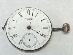 American WALTHAM WATCH CO. Pocket Watch partial movement FOR PARTS REPAIR C 1885 - Picture 1 of 3