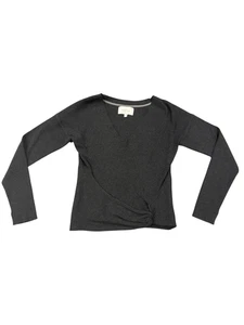Brochu Walker Gray Ribbed Faux Wrap Sweater Womens L - Picture 1 of 8