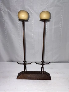 Zwillingsfigur handgeschmiedet Schmiedeeisen Kerzenhalter abstrakte Skulptur - Bild 1 von 7