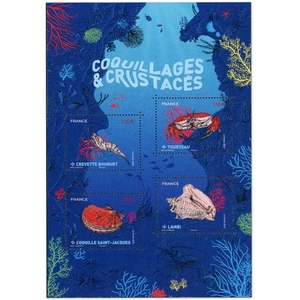 BLATT FRANKREICH NR. F5557 SERIE NATUR FAUNA SCHALENTIERE POSTFRISCH ** JAHR 2022 - Bild 1 von 2