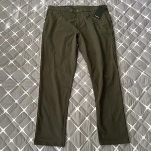 Pantalón Lululemon Commission Clásico Warpstreme Oliva Oscuro Para Hombre 40x34* ABC Elástico - Imagen 1 de 11