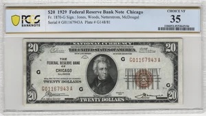 Fr.1870-G 1929 Chicago $20 Federal Reserve Bank Note PCGS Choice Very Fine 35 - Picture 1 of 2