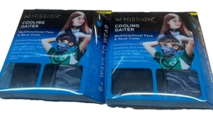Lot of 2: New Mission Cooling Neck Gaiter Face Mask Cover Youth Size 2 Per Pack - Picture 1 of 2
