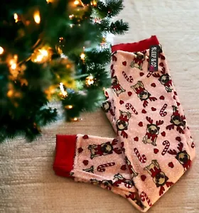 Weihnachtsmops Jogger Lounge Hose Vlies Gr. Großer rosa Zuckerrohr Junior - Bild 1 von 1