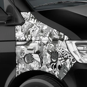Stickerbomb Auto-Folie Car-Wrapping Logos & Marken, Design: Special, SW, Matt - Bild 1 von 6