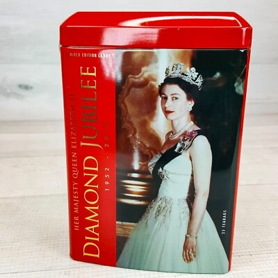 Diamond Jubilee Su Majestad la Reina Isabel 2012 regalo de té lata roja sellada Londres Foto 1 de 4