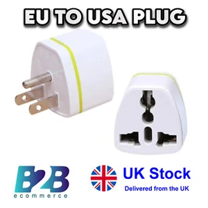 EU To USA Travel Plug Adaptors X2 - Picture 1 of 5