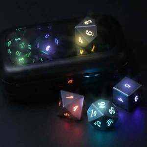 Dados LED de Carga Inalámbrica, Dados DND Recargables con Caja de Carga, ZHOORQI 7 P - Imagen 1 de 7