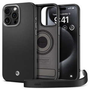Pour Apple iPhone 15 Pro Max étui | Housse cuir de luxe Spigen [Enzo] - Photo 1 sur 13