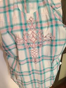 rock 47 pearl snap shirt wrangler Women's - Picture 1 of 9