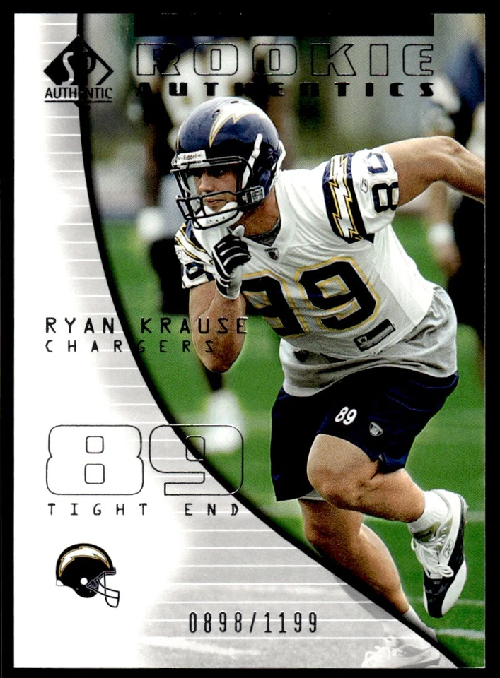 2004 SP Authentic Ryan Krause Rookie 0898/1199 San Diego Chargers #128 R41 - Image 1 of 2