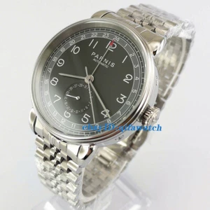 New arrive 42mm PARNIS black dial date GMT Silver strap automatic mens watch - Picture 1 of 5