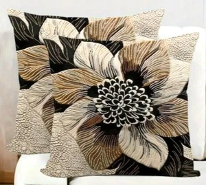 Überwurf Kissenbezüge, 2er Pack Modern Bauernhaus Dahlie Blumen Design 18x18 Zoll - Bild 1 von 12