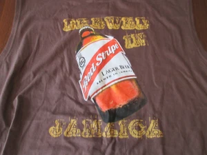 Rot gestreiftes Bier jamaikanisches ärmelloses Tank Top gebraut in Jamaika braun XL NOS - Bild 1 von 5