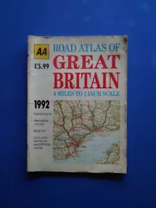 Vintage 1992 AA Big Road Atlas of Great Britain 15" X 11" A-Z Map Inch Rare - Picture 1 of 24