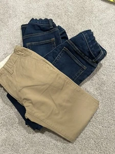 LOT OF 4. GAP & OSH KOSH. Kids Boys Denim Jeans & Khaki pants. SZ 10 SLIM - Picture 1 of 22