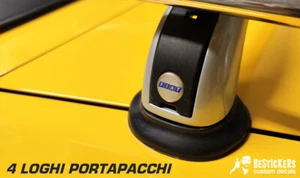 FIAT BARCHETTA kit restauro 4 loghi stemmi adesivi portapacchi linea accessori - Picture 1 of 1