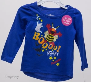 Sesame Street Halloween Elmo Blue Boo Scary Long Sleeve Shirt Size 18 months - Picture 1 of 1