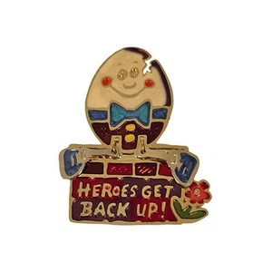 Humpty Dumpty Articulated Legs, Heroes Get Back Up Brooch Pin L142 - Picture 1 of 9