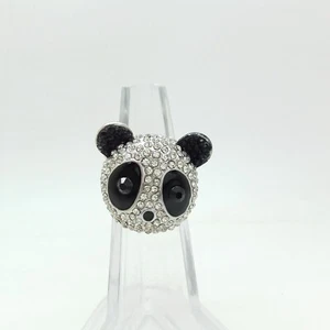 Luxuriöser Panda Damen Cocktail Ring Strass Kristall Größe verstellbare 800066 - Bild 1 von 5