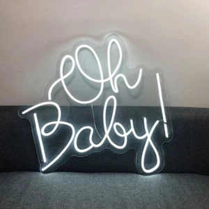 Oh Baby LED Neon Light Sign for Wedding Party Room Art Decor Nightlight Art Gift - Bild 1 von 3